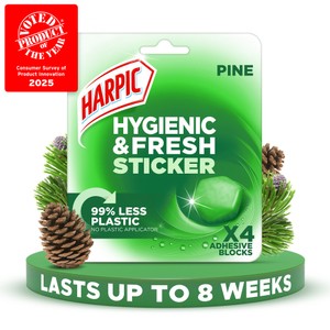 Harpic Stickers Pine POTY packshot with fragrance cues (3).jpg